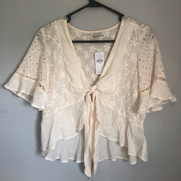 American Eagle Outfitters Tops - American Eagle Floral Front Tie Top
